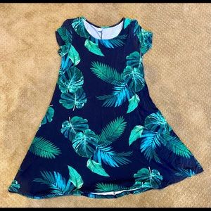 black and green leaf dress
